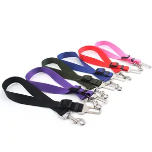 Adjustable Pet Car Seat Belt with Safety Lock Buckle, Durable Nylon Dog Seat Leash, Travel Safety Accessories for Cats and Dogs