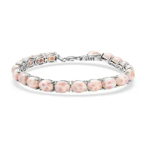 D'Joy Pink Natrolite 23.50 ctw Turtle Bracelet in Rhodium Over Sterling Silver 8.00 In Christmas Gifts