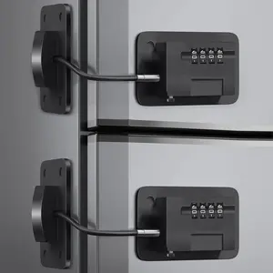 Black 2 Pack Refrigerator Locks with Password for Fridge Cabinets, No Tools Required, One-Hand Operation, Safe for Children