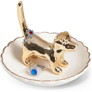 Dog Mom gifts for women-gold dog ring holder trinket dish jewelry holder ring organizer engagement gift wedding ring dish holder, dog themed gift for dog lover Christmas birthday Mother's Day