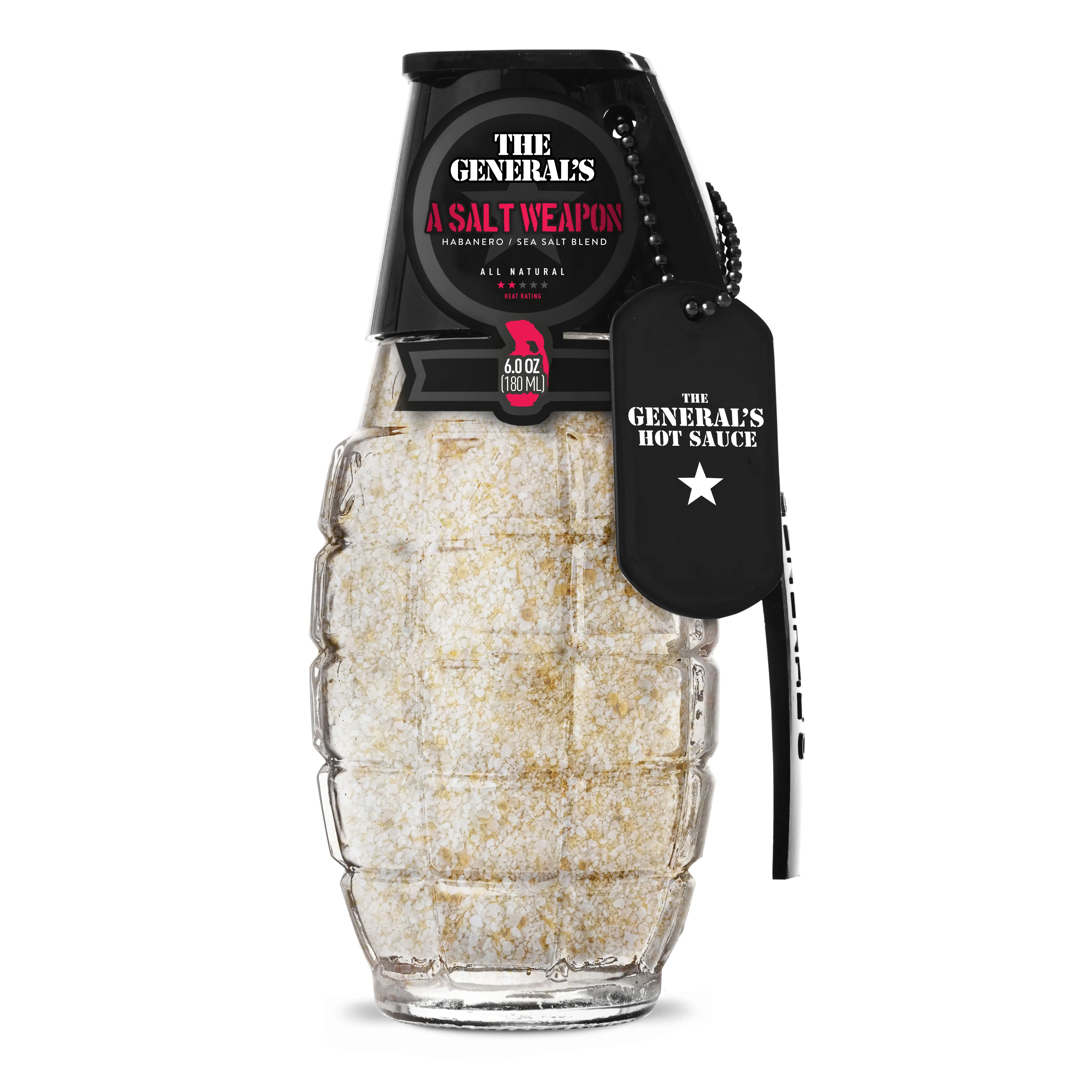 The General’s A Salt Weapon Habanero Seasoning Salt 6oz Grenade-Shaped Bottle – Spicy  Pepper Blend, Veteran-Owned, All-Natural, Gourmet Flavor Spice