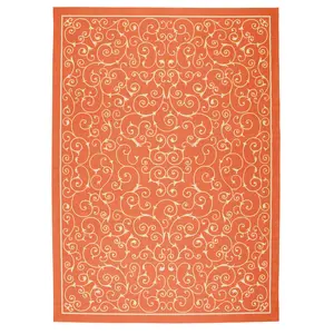 Nourison Home Home & Garden RS019 Orange Transitional Power-loomed Rug