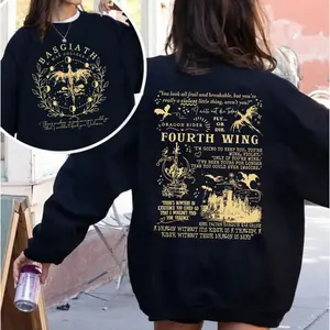 Basgiath War College 2 Sided Sweatshirt, Fourth Wing Shirts, The Empyrean Series, Violet Sorrengail Fantasy Book, Fourth Wing Sweater Pullover Tee