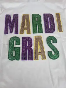 Sequin Mardi Gras Single Letters Patch