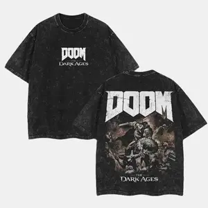 Doom The Dark Age Oversized Tee | Heavyweight Double Printed Cotton | Acid Washed Vintage Shirt | Unisex Streetwear | Limited Edition Drop | Gaming Merch