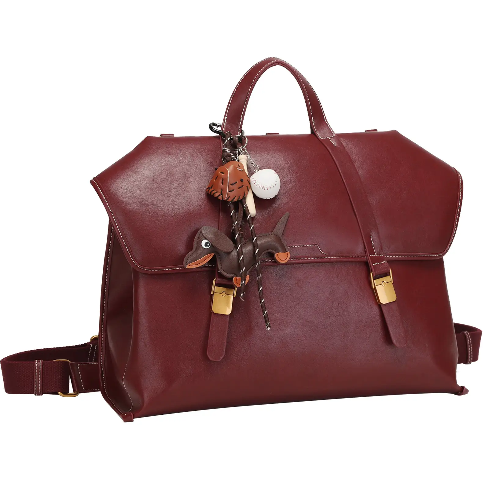 CKSO BacktoSchool Travel Leather Laptop Bag 15.6 & 14 Inches for Unisex Lightweight Large-Capacity Backpack/ShoulderBag/Cross-bodyBag | Computer Bag f