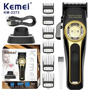 Kemei Hair Trimmer, Professional Hair Clipper, Magnetic Motor Haircut Machine, Charging Base Hair Clipper Trimmer for Men, KM-2373