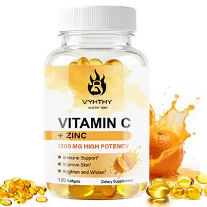 VYHTHY Vitamin C 1200mg with Zinc - 120 Liquid Softgels - High Potency Immune Support & Antioxidant Supplement with Citrus Bioflavonoids & Rose Hips - Non-GMO, 60-Day Supply