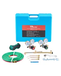 Oxygen Acetylene Torch Kit, 14-Piece Gas Welding And Cutting Set With Portable Case, Hoses, Regulator, Nozzles And Safety Accessories For DIY Workshop, Metal Fabrication And Auto Repair