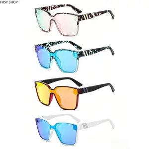 FHSY SHOP Unisex Oversized Square Sunglasses - UV400 Filter, Marble Temples - Fashion Eyewear for Streetwear, Casual Fashion