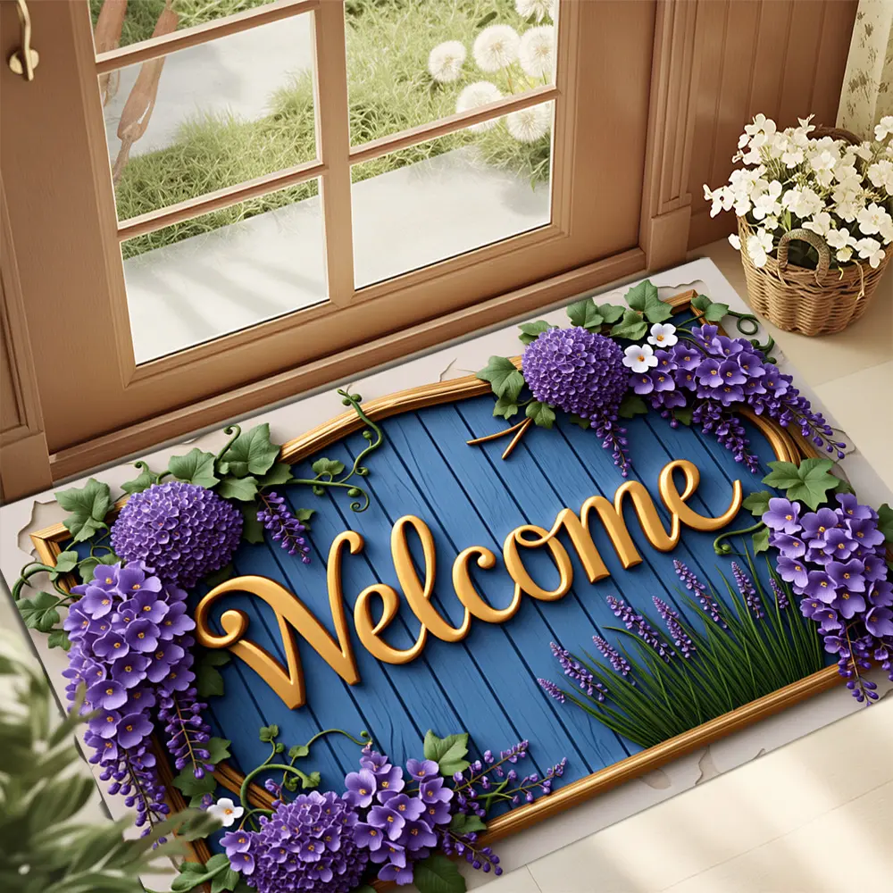 Fun Welcome Mat – A PVC entryway mat that is easy to clean and suitable for both indoor and outdoor use; ideal for entryways, living rooms, dining rooms, bedrooms, kitchens, porches, and patios.