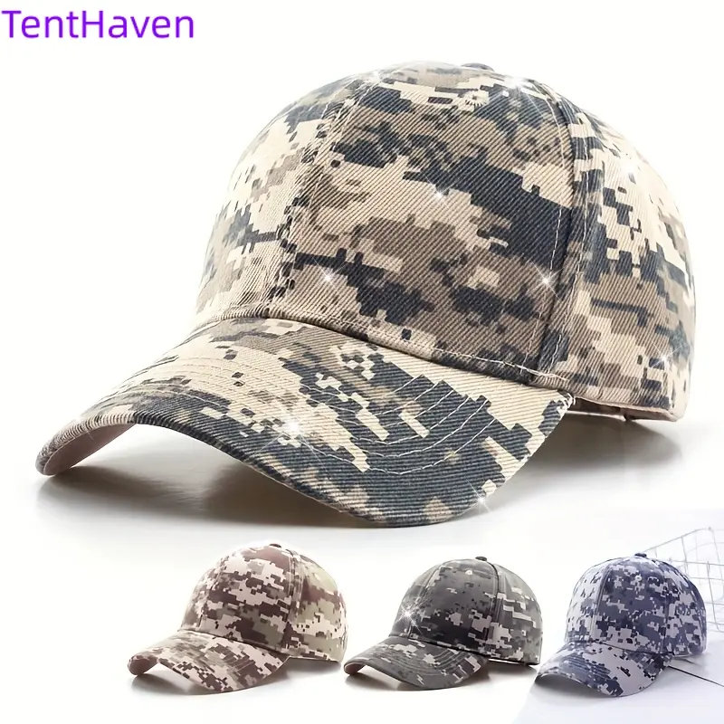 Tactical Cap for Female, Casual Military-Style Hat with Duckbill Brim, Breathable All Seasons Outdoor Wear, Digital Camo, Camouflage, Sporty Chic, Uv Protection, Active Lifestyle Sports & Outdoor Hats, No, Adults, Athleisure Sports & Outdoor Hats