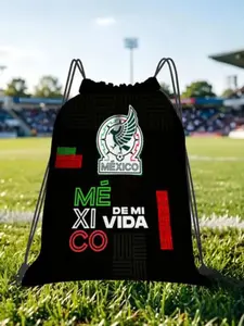 1 pc Mexico Football Drawstring Bags Gym Pouch Print Backpack Boy Girls School Shoe Bag Match Day Essentials