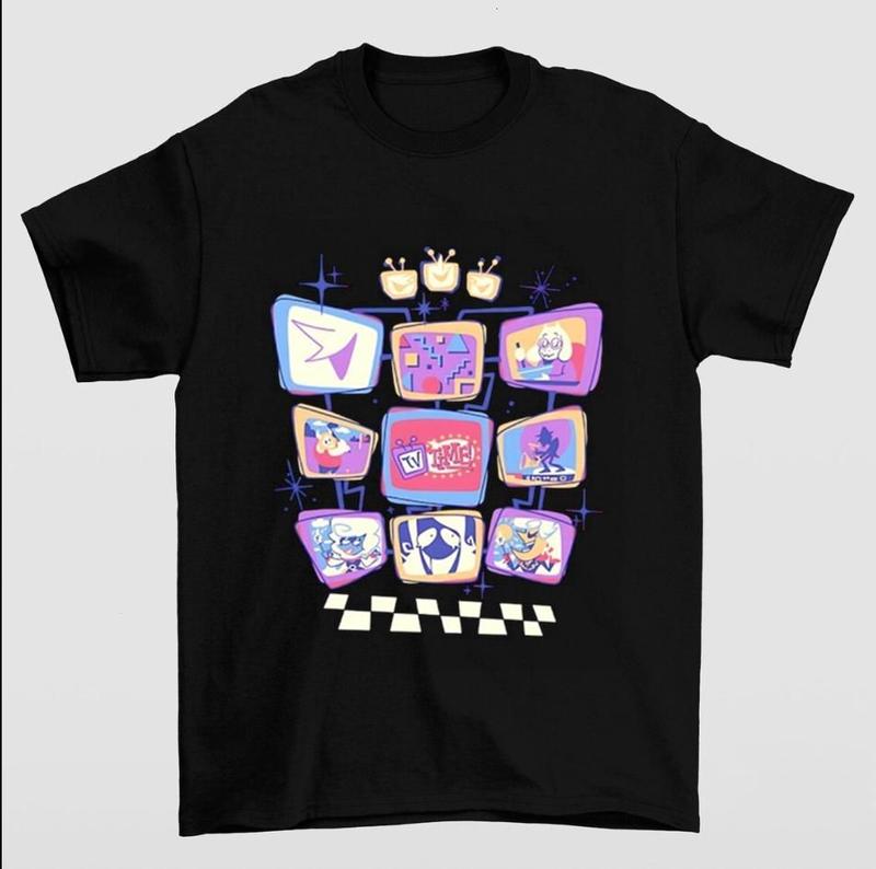 Deltarune Tenna TV Time T-Shirt Bold Retro Typography Iconic Gaming Design Fan