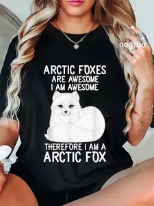 100% Cotton Arctic Fox Artic Animals Cute Artic Fox Lover Pajamas T-Shirt