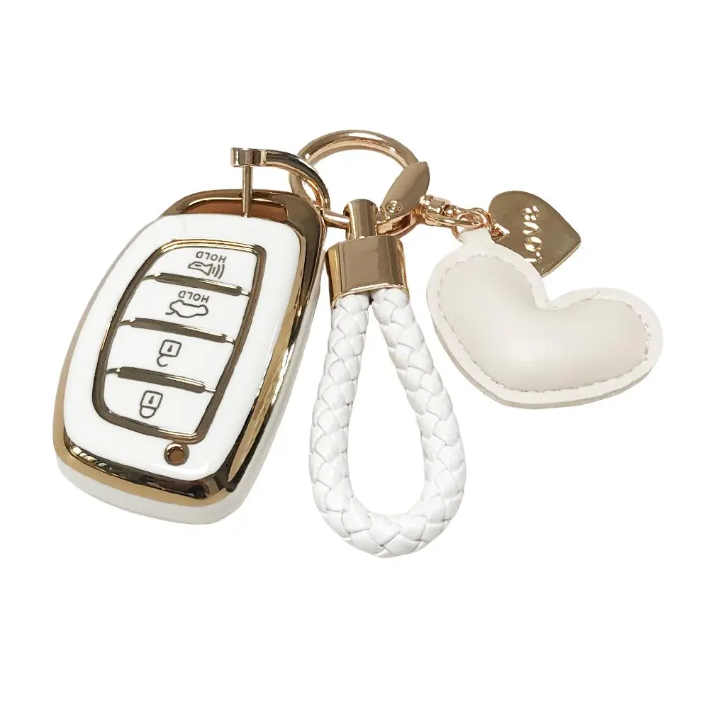 for Hyundai Car Key Protection Set, Car Key Accessory, Includes Keychain, Soft Durable Tpu, Fits Hyundai 2018-2013 Sonata Tucson Elantra, Key Fob Protector