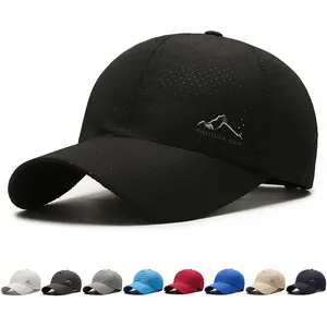 2-Pack Quick Dry Baseball Caps with Mountain Logo Breathable Sun Hats for Men Women Unisex Moisture Wicking Sport Caps for Outdoor Activities Hiking Camping Sports Daily Use Lightweight Comfortable Design