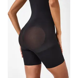 MUEE Women's Shapewear Bodysuit, Seamless Tummy Control & Butt Lifter & Mid Thigh Full Body Shaper Thigh Slimmer Shapewear Bodysuit U-Shape Open Bust High Stretch Body Shaping Leotard Suitable for Inner Wear Womenswear Compression Sexy Basic