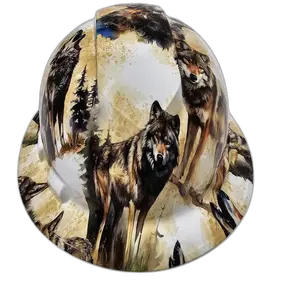 Wolf Pack Wilderness Art - Custom Hydro Dipped Full Brim Hard Hat
