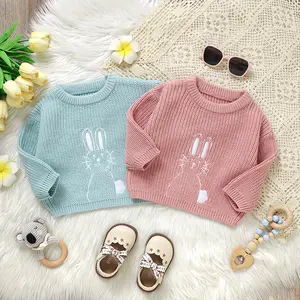 MIMIXIONG Easter Baby Sweater Bunny Pattern Acrylic Soft & Comfortable for Delicate Skin Ideal for Easter Celebrations
