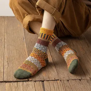 5-Pack Thermal Wool Socks - Women’s Nordic Folk Style Warm Winter Socks