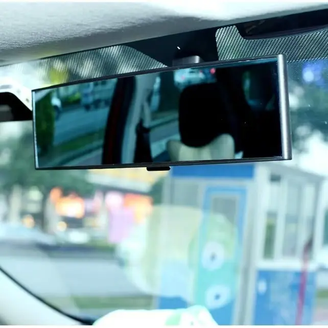 Interior Clip-On Wide Angle Convex Rear View Mirror, 11.81 in Panoramic Universal Upgrade Accessory for Cars, SUVs, Trucks (Motorhome External Mirror Component)