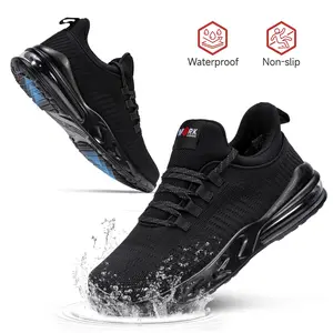 Unisex Slip & Oil Resistant Work Shoes - Waterproof Safety Chef Shoes with Breathable Mesh for Kitchen & Hospital Staff Black Women 【2026 Upgraded】 Steel Toe Footwear