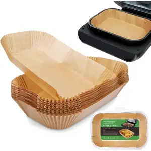 Air fryer liners for ninja smart xl air fryer120pcs air fryer liners disposable for ninja fg551 6in1 grill air fryer parchment paper rectangular for ninja foodi air fryer accessories baking
