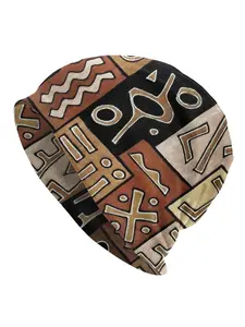 African Ethnic Print Beanie Cap, Autumn & Spring Fitted Design, Casual Style for All Seasons, Unisex Trendy Accessory