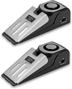 Home Security Door Stopper Alarm - Easy to Install No Tools Needed, 3 Sensitivity Modes, 120DB Loud Anti-Theft Alarm, Stainless Steel Pressure-Resistant, Instant Alarm When Pushed,Free Easy Installation - Father's Day Gift summerwins