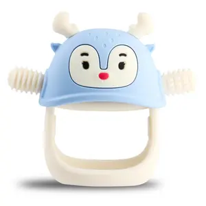 Teething Toys  0-6Months, Silicone Baby Teethers  3-6Months, Teething Mitten  6-12M Baby Teething Relief, Hand Teethers  Infants, Ocean Blue