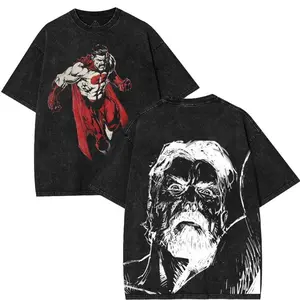 Nolan Grayson Omni Man Invincible Comic TV Series Cartoon Double Printed Vintage Washed Tee Unisex Heavyweight