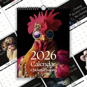 2026 Funny Chicken Wall Calendar, Confident Quote Monthly Productivity Planner, 12 Humorous Rooster Illustrations, Unique Home Decor Gift for Chicken Lovers
