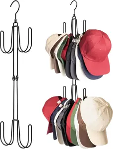Hat Organizer for Closet – Stainless Steel Hat Hanger Rack for Baseball Caps, Space Saving Cap Holder, Closet Storage Organizer (1 Pack)
