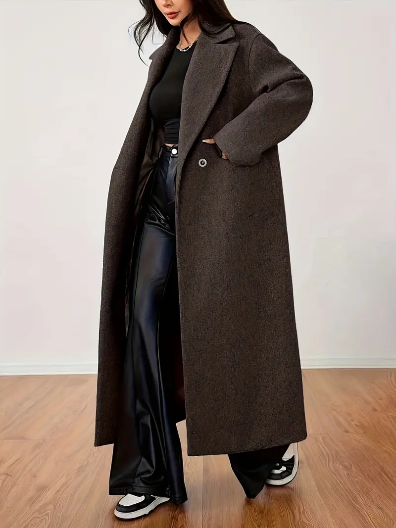 grey trench coat and dress outfit - TikTok Shop
