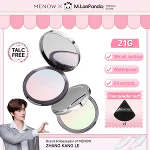 [New Arrival] MENOW Illuminating Compact Powder,   18H Longlasting Translucent Pressed Setting Powder,Brighten skin tone,Highlighter powder, oil-controlling, water-resistant, Minimized Pores,Does not contain talc(Free powder puff)