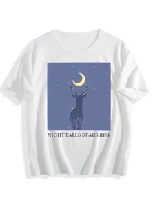 Night Falls Stars Rise Deer & Moon Graphic T-Shirt - Celestial Nature Tee |   Fast US Shipping