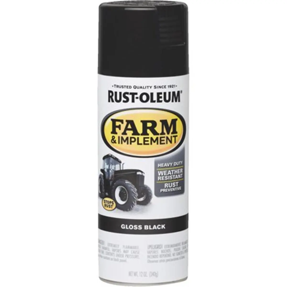 212 MAIN Rustoleum 280123 Oil-Based Rust-Preventive Farm Paint, Gloss Black, Gloss Finish, 12oz, for Metal & Wood, Automotive & Motorcycle Paint Care Solution