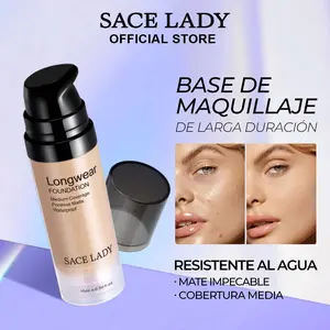 SACE LADY Waterproof Liquid Foundation, Long Lasting Matte Finish, Medium Coverage Foundation Makeup, Pore Blurring, Oil Control & Lightweight Wear