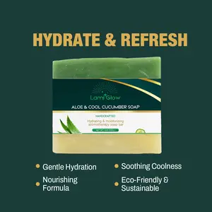 Aloe & Cool Cucumber Hydrating Soap – Natural Handmade Body Wash for Gentle Cleansing & Moisture – Soothing, Nourishing, & Refreshing Scent – Organic & Sensitive Skin-Friendly"