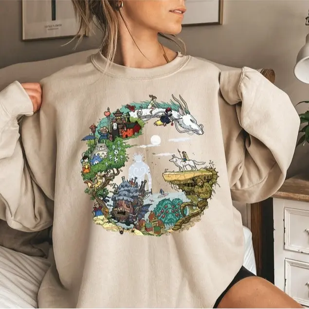 Spirited Away Studio Ghibli Sweatshirt, Hayao Miyazaki, Ghibli Totoro sweatshirts, Fan Gift