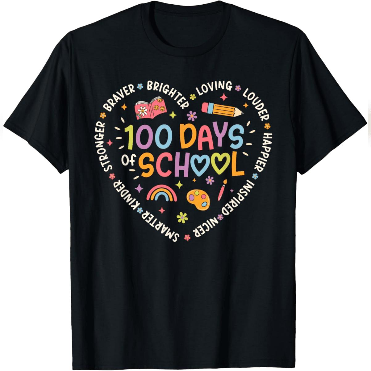 100 Days Of School Teacher 100th Day Of School Girls T-Shirt Comfy Everyday T-Shirt