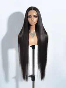 38 Inch Long Straight Lace Front Wigs for Women, Gorgeous Fluffy Wigs without Bangs, Synthetic Heat Resistant Fiber Pre Plucked Hairline Wigs for Party, Daily Use, Lace Frontal Wig