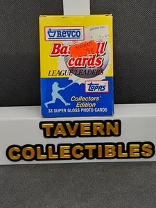 1988 Topps Revco Complete 33 Card League Leaders Super Gloss Baseball Set