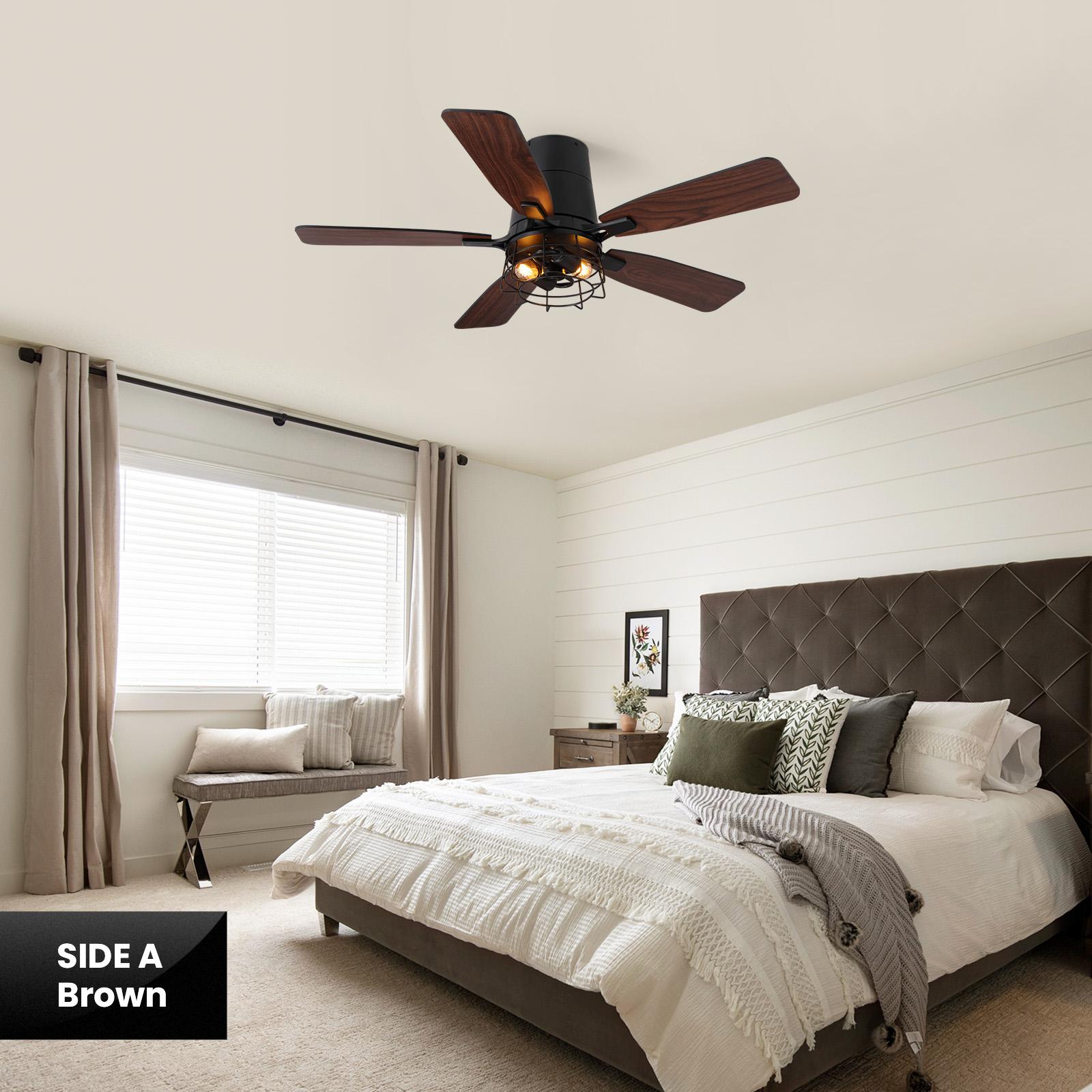 42"/ 52" Ceiling Fan with Lights and Remote Control 6 Speeds Qiuet Framerhouse Ceiling Fan for Bedroom Living Room Kitchen Indoor Outdoor