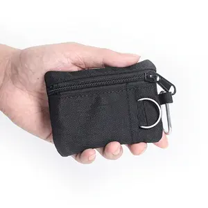 Mini Coin Purse with Zipper Keychain Pouch, Canvas Sports Storage Bag for Travel, Walking, Running, Holds Keys, Coins, ID, Driving License