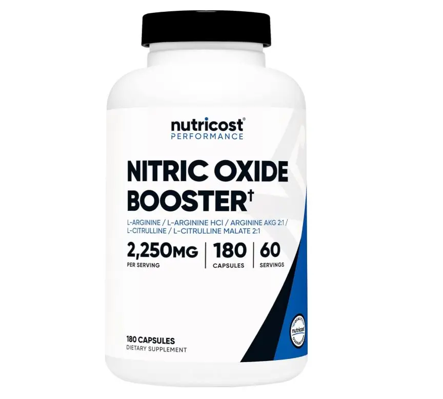 Nutricost Nitric Oxide Booster 2250mg, 180 Capsules - 750mg Per Casule, 60 Servings - Gluten Free and Non-GMO