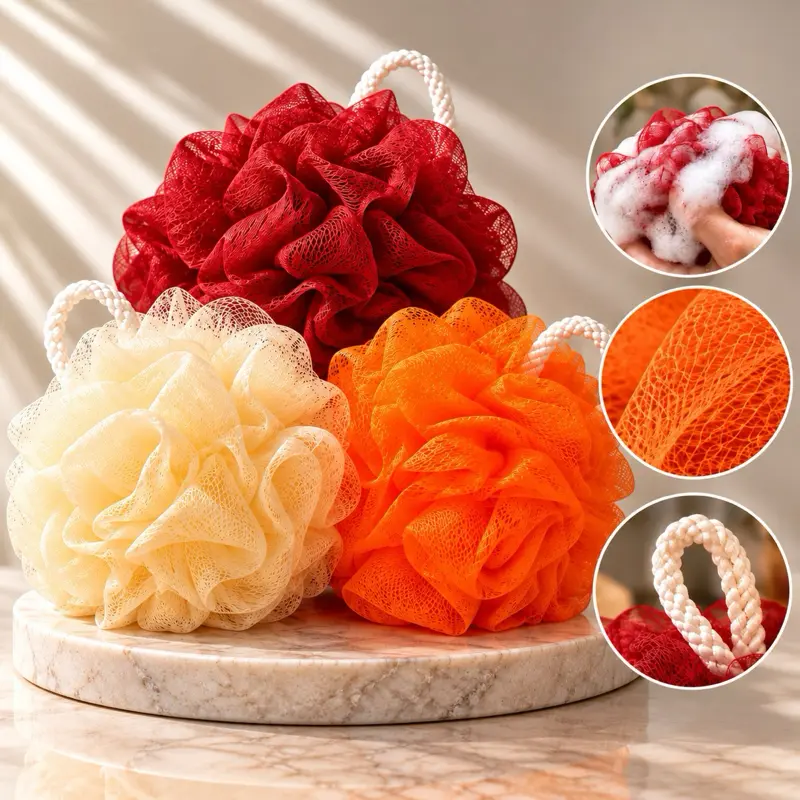 Bath Sponge, Soft Exfoliating Body Scrub Sponge for Daily Shower Use