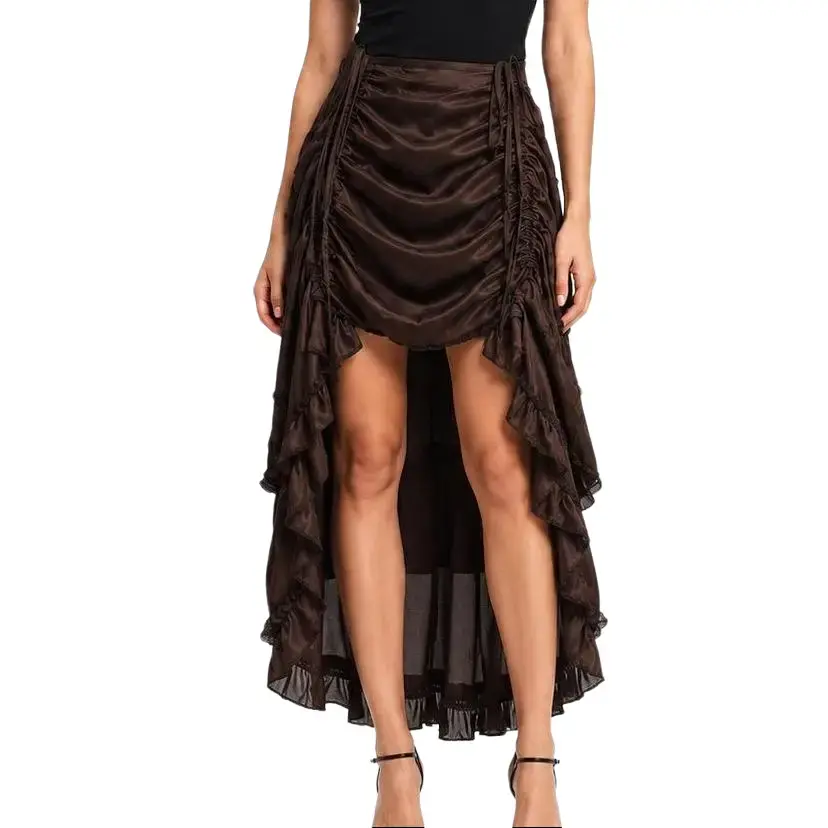 Women's Steampunk Corset Skirt - Fashion, Elegant Vintage Loose Athletic Bottoms for Show Girls, Hand Wash Only Party Clubwear Outfits 6388-D1, Draped, Holiday, Skirts For Women, Casual, Mature, Normal Type, Polyester