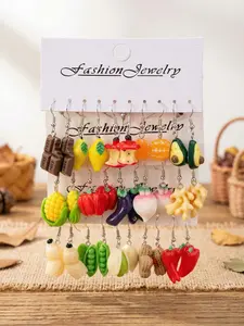 Playful Series Women's Earrings Set, Birthday Festival Gift, Casual Daily Wear, Resin Material, All Seasons, No Choking Hazard